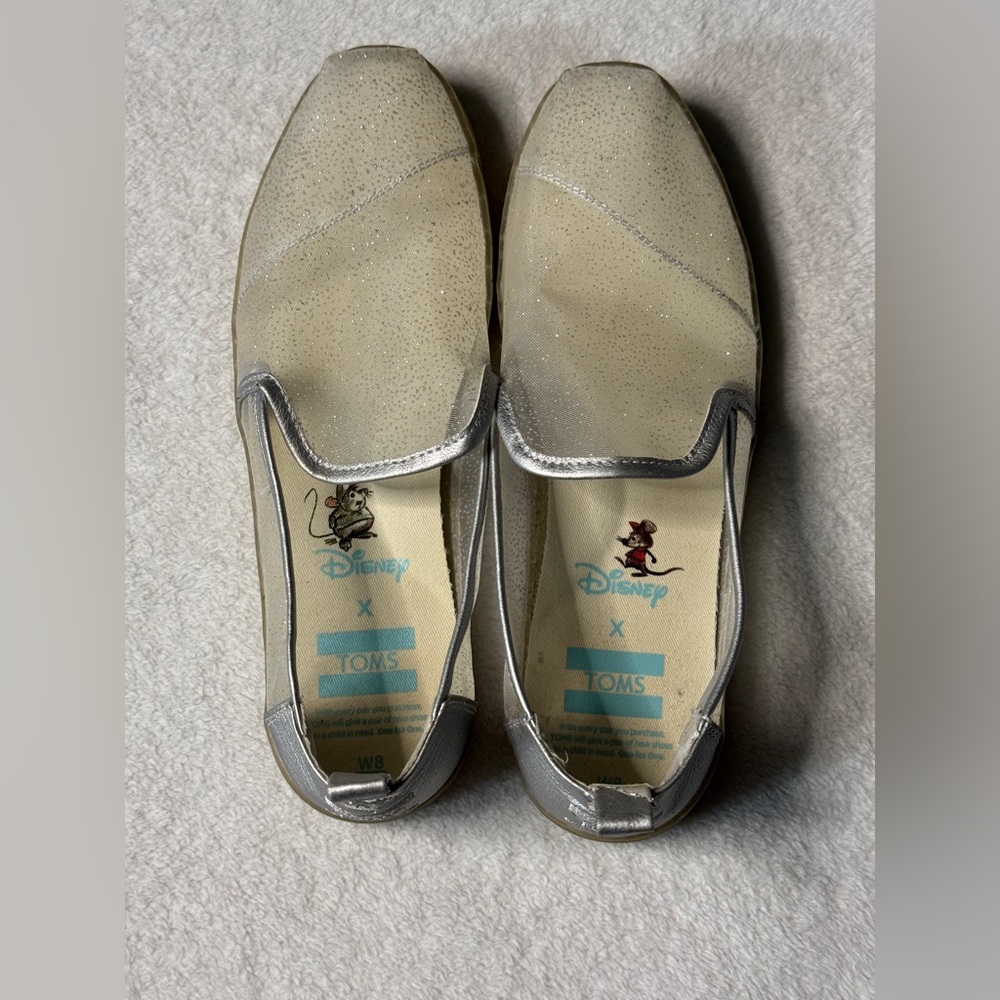 Toms‎ Alpargata Women’s 8 Disney Cinderella Glitter Mesh Wedding Shoes